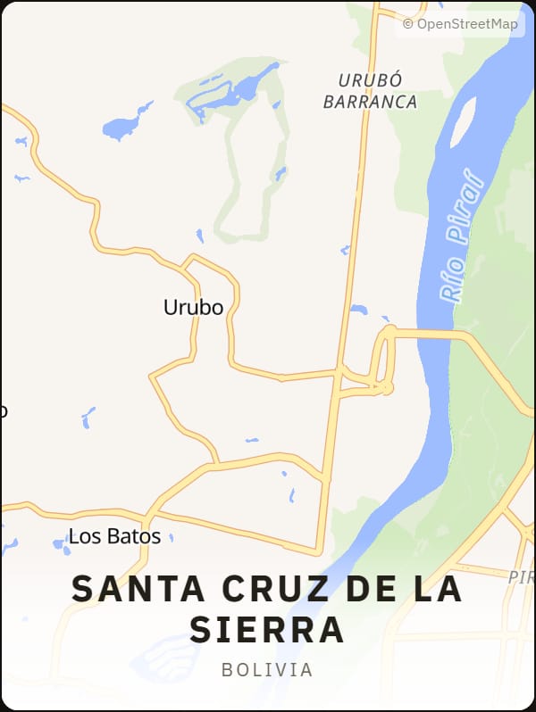 Santa Cruz de la Sierra, Bolivia street map poster