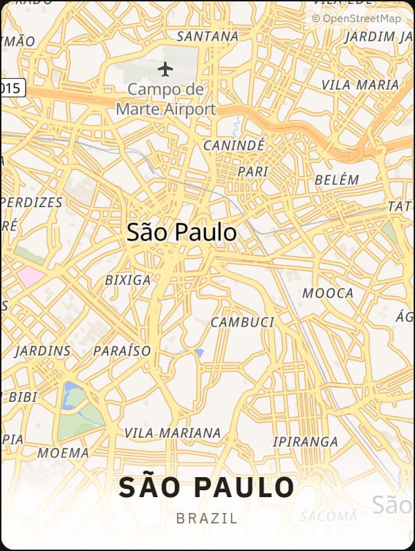 São Paulo, Brazil street map poster