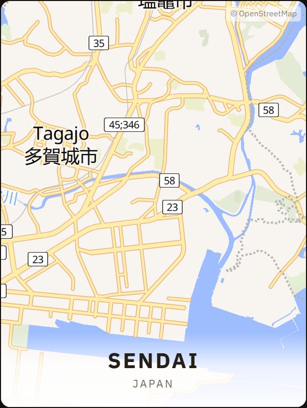 Sendai, Japan street map poster