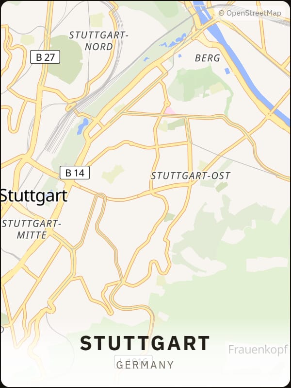 Stuttgart, Germany street map poster