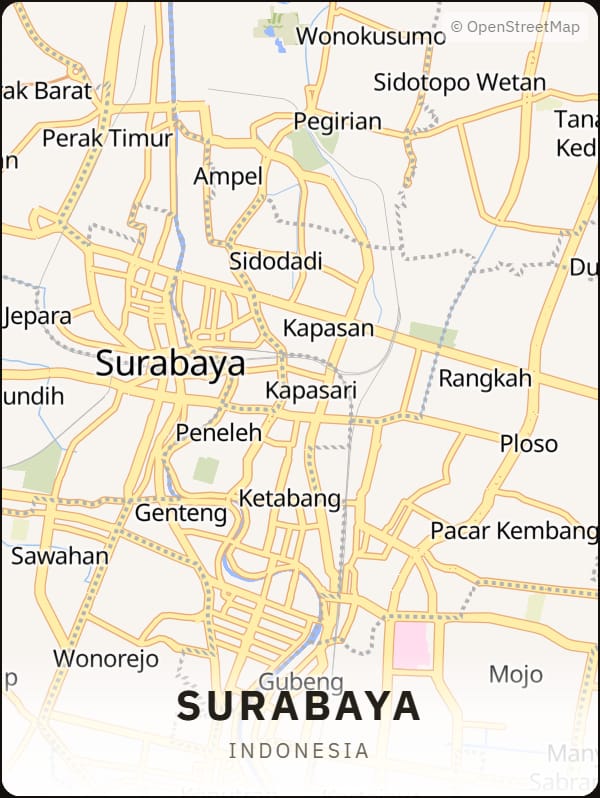 Surabaya, Indonesia street map poster