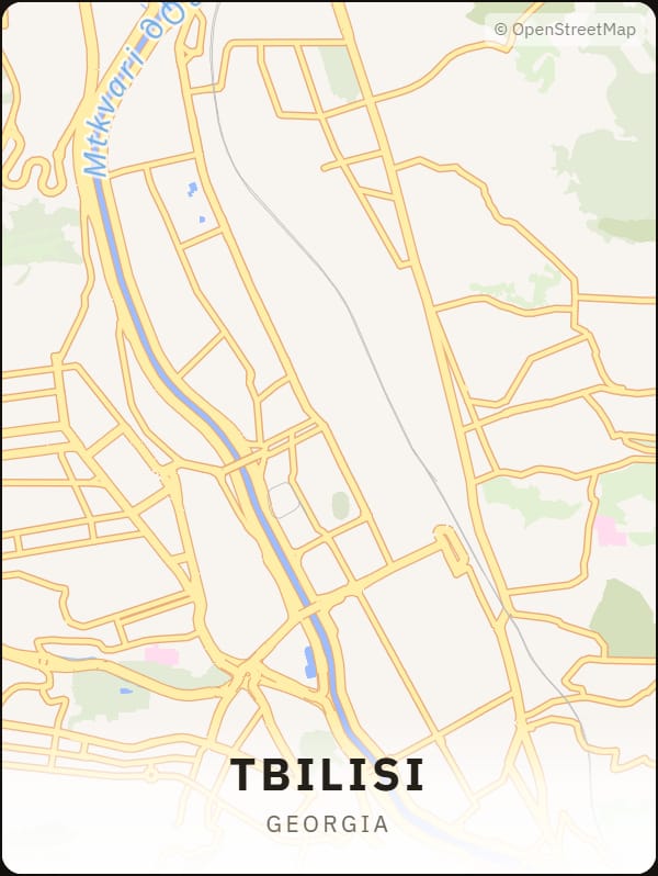 Tbilisi, Georgia street map poster