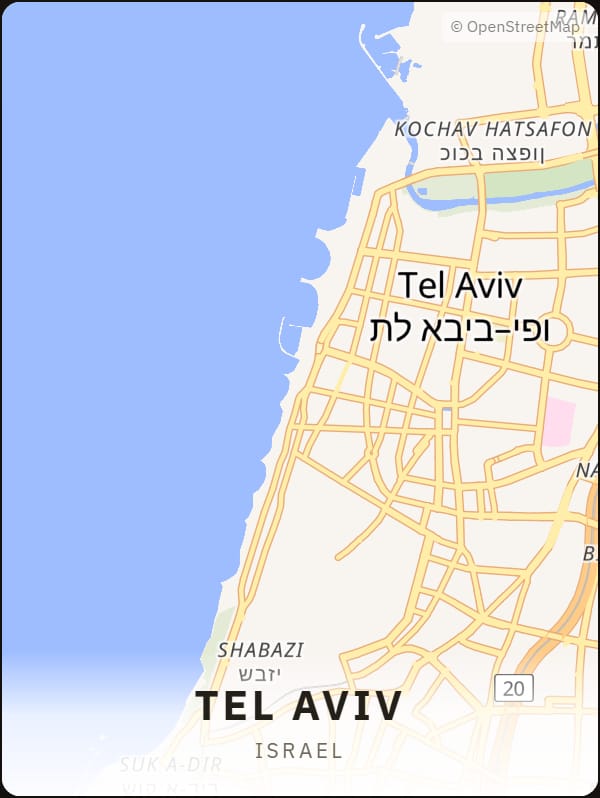 Tel Aviv, Israel street map poster