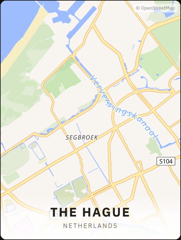 The Hague, Netherlands street map poster