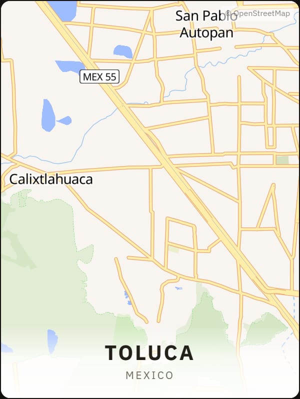 Toluca, Mexico street map poster