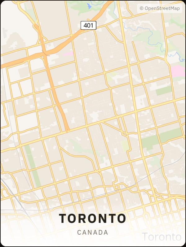 Toronto, Canada street map poster