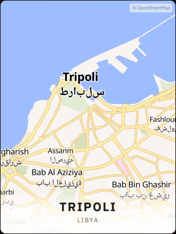 Tripoli, Libya street map poster