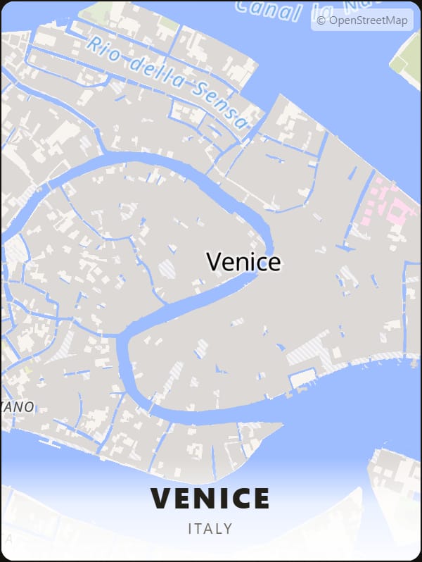 Venice, Italy street map poster