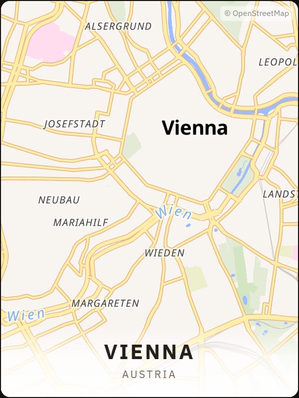 Vienna, Austria street map poster